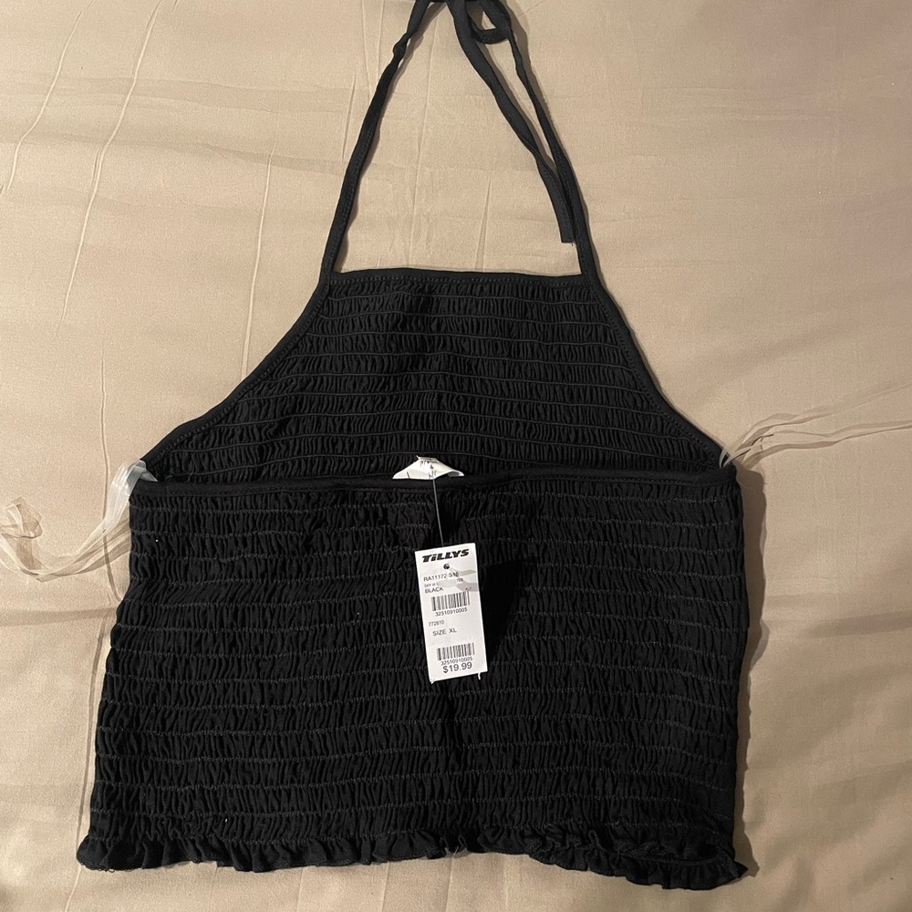 Tillys black halter crop top